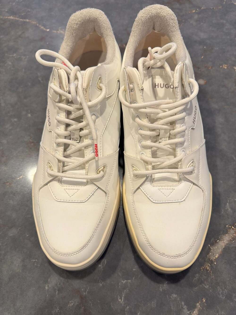 HUGO Men's Switon Low-Top Leather Sneakers in White